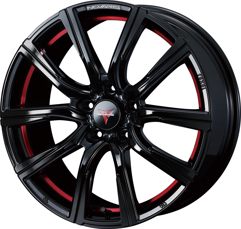 18inch PIANO BLACK/ RED LINE