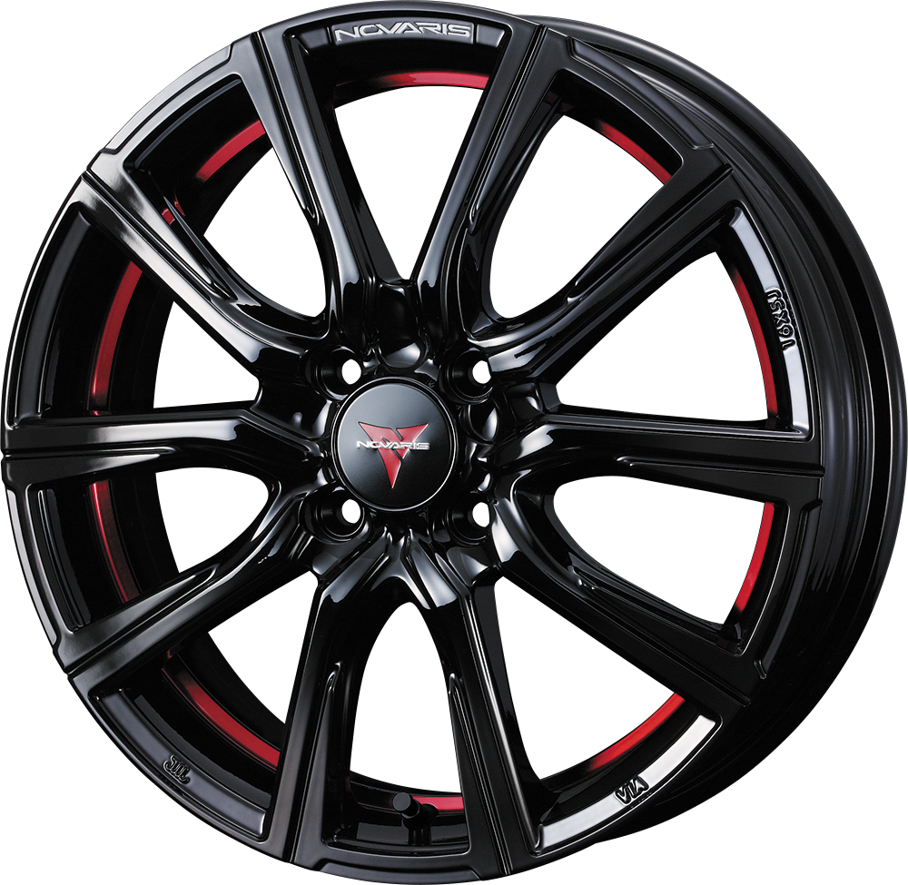 16inch PIANO BLACK/ RED LINE