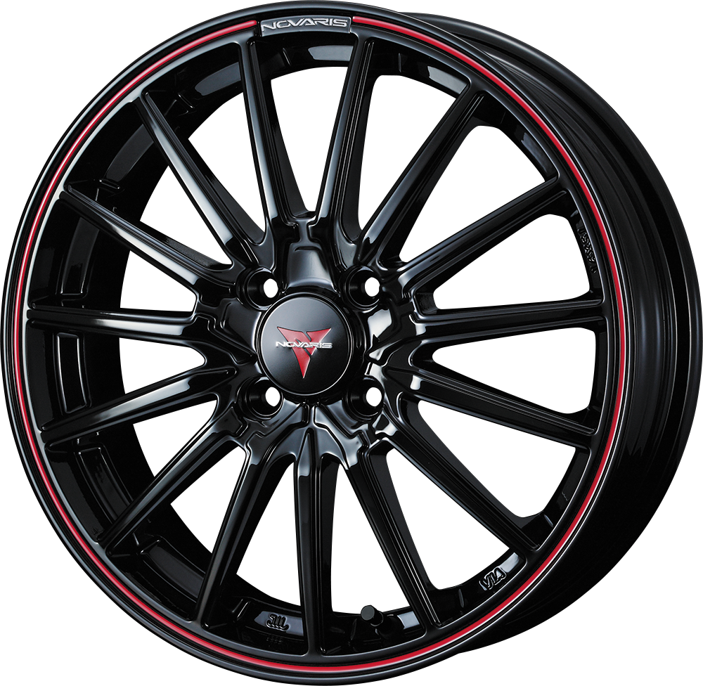 16inch PIANO BLACK/ RED LINE